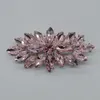 Broche Vintage en verre rose plaqué argent rhodié, Marquise en cristal, diamant, broche de fête de bal, cadeaux, livraison gratuite