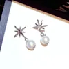 Diseñador de moda Luxury Diamond Zircon Super brillante colgante de perlas Elegente caída Pendientes de araña colgante para mujeres 7680352