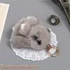 8 cm Cute Real Fur Rabbit Bunny Doll Zabawki Torba Urok Klucz Łańcuch Keyring Akcesoria Phone Torebka Torebka