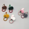 Bambini carino feltro 3D piccolo coniglio peluche orecchie di coniglio forcina anello per capelli autunno e inverno ragazze testa corda accessori per capelli per bambini