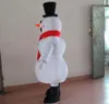 Profissional personalizado cachecol Vermelho boneco de neve Traje Da Mascote Dos Desenhos Animados branca de neve homens Roupas de Personagem de Festa de Halloween do Dia Das Bruxas Fancy Dress