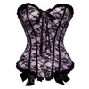 Frill Lacy Corset Top Women's Sexy Plus Size S-6XL Burlesque Jacquard Lace Overlay Lace-up Overbust Club Dance Party Corset B288L