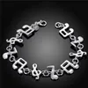 top sale music 925 silver plate charm bracelet 20x1.4cm DFMWB242,women's sterling silver plated jewelry bracelet