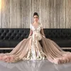2019 mermaid prom klänningar spets halv ärm med avtagbar tåg spets tulle speciellt tillfälle bär plus storlek kväll klänningar abendkleider