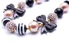 Flickor Kids Bowknot Girls Chunky Necklace BlackBrown Acrylic Bead Bubblegum Halsband Cuet Baby Kid Smycken Choker