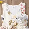 2020 neue Kleinkind Kinder Baby Mädchen Floral Tasten Prinzessin Ärmelloses Party Kleid Kleidung Sommerkleid Sommer Kleider