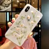 Real Flowers Dried Flowers Soft TPU Phone Case For iPhone X XS XR XS Max 6 6S 7 8 Plus Transparent Bling beautiful Back Cover