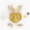 Bebek çocuk giysi tasarımcısı Romper Kolsuz Lolita Patchwork Romper Giysileri% 100% pamuk kız tulum 0-2 T