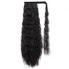 Lange paardenstaart extensions voor zwarte vrouwen 100 menselijke 22 inch krullende wrap rond zwart paardenstaart maïs golf paardenstaart haarstuk 140g