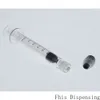 Nouvelle seringue Luer Lock avec tête de pointe 25G Injecteur de 3 ml (piston gris) pour cartouches d'huile Co2 épaisses Atomiseurs de cigarettes de couleur claire