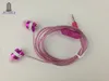 Offre directe d'usine gros éclat paillettes or ruban rose écouteurs oreillette casque avec microphone micro ligne de cristal 3 Colorcp-15 300pcs