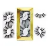 2 par / låda 25mm 6d Mink False Eyelash Lång tjock dramatisk Wispy Fluffy Full Strip Lashes Handgjorda! 6 stilar