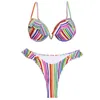 Seksi Balenli Brezilyalı Bikini Tanga Dot Kadın Bikini Set Mayo Şınav Beachwear Mayo Mayo