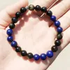 MG0454 Men`s Energy Gem Stone Bracelet 8 mm Golden Obsidian Bracelet High Quality Lapis Lazuli Attack Protection Bracelet