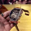 5 Stil Vanguard Automatik Herrenuhr V 45 S6 SQT NR Roségold Diamantgehäuse Skelett Zifferblatt LederGummiband Herren Sportuhren