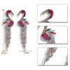 2 color Fashion korean Colorful white bird Rhinestone chain long tassel earrings lady jewellery wedding prom Earring jewelry AJJ352