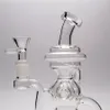 7,4 '' Circulat en verre en verre Bongais de bong avec un bol transparent de 14 mm inclus des tuyaux de fumer en verre transparent livraison globale