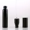10ml金属メッキスプレーボトル空の香水瓶アトマイザースリバーグロッドブラックガラス香水バイアル化粧品容器