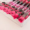 Fiore artificiale Rosa Fiore di sapone eterno Regalo per la casa Docoration Rose Craft Papper Wrapped Ribbon Holiday Gift