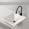 Badezimmer-Waschbecken, Geometrie-Design, Keramikgefäß, Kunst, modernes, schwarz-weißes Waschbecken, Schüssel mit Abfluss, weicher Schlauch für die Toilette