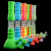 Narguilés Silicone Bécher Bongs Ensemble Trois Couches Filtration Tuyau D'eau Percolateur Tube Verre Bong avec Cendrier Fumer