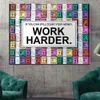 Immagini su tela Poster Work Hard Modern Wall Art Stampe Immagine Dipinti su tela astratti Poster Decorazioni per ufficio