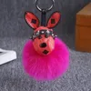 Fourrure de renard boule de fourrure de lapin porte-clés mode Pom Pom porte-clés lapin jouet porte-clés 9 cm balle Toye voiture breloque sac voiture pendentif bijoux