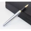 BAOER 388 Classic Stainless steel Business medium Nib Fountain Pen new Silver Golden Trim M Nib