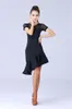 Scene Wear Black Latin Dance Fashion 2022 Women Costum Set Dress Salsa Samba Kort ärm spetsklänningar