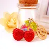 Rhinestone Cherry Key Ring Keychain Crystal Fruit Pendant Alloy Car Key Chains Fashion Summer Handbag Charm Jewelry Keyring Holder