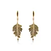 2019 Autumn 925 Sterling Silver Shine Oak Leaf Stud Earrings For Women European Style Jewelry Original Earring Fashion9488677