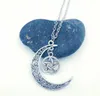 Hot Crescent Moon / Witchcraft Pentagrama encantos pingentes Colares para mulheres Homens Antique Prata Wicca Gift Gift New - 39