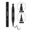 Zwarte kleur Double-headed Seal Eyeliner Triangle Sealed Eye Liner 2-in-1 Waterdichte Eyeliners Gratis schip 12 stuks