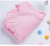 Pink Newborn Infant Long Sleeve Rompers 0-24 Months Ruffle One-Piece Baby Overalls Winter Warm Soft Cotton High Quality Princess Clothes