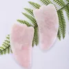 Rose Quartz Gua Sha Board Pink Jade Stone Body Facial Eye Scraping Plate Acupuncture Relaxation Health Care LX8155