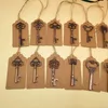 Vintage İskelet Anahtar Şişe Açacağı, İskelet Anahtar Şişe Açacakları Düğün Escort Etiketi Kartı ile Antika Rustik Dekorasyon Şekeri