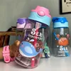 Amerikaanse voorraad plastic kinderen waterfles kinderen jongens meisjes outdoor magic lekvrije zeehond water flessen student sport water flessen met stro fy6126
