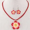 New Fashion Hawaii Plumeria Fiori pendente Set di gioielli Fimo Polymer Clay Orecchini Pendente della collana