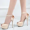 Sweet satin bowtie pink satin high heels bridesmaid wedding shoes red light gold size 34 to 39