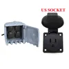 Outdoor Garden Resin Electrical Power Sockets Outlet Box Waterproof Stone-looking