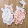 INS bébé fille vêtements à volants enfant en bas âge barboteuses dessin animé infantile filles combinaisons sans manches nouveau-né combishort Boutique bébé vêtements DW5233