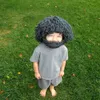 Hand Knitting Funny Party Beanies Wig Beard Hat Unisex Winter Knit Warm Hat Halloween Gifts Masks Beard Cap For Children Adult