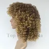 Top capelli Cina Parrucca bionda Ombre brasiliana Afro crespi ricci come parrucche di capelli umani per donne nere Parrucca piena senza colla con botto in stock