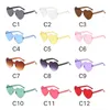 DHL Free Ship Pêche Coeur Forme Femmes Lunettes De Soleil 12 Couleurs No Frame PC Lunettes Unisexe Conception Lunettes De Soleil Lentilles Colorées