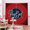 Custom 3D Curtain Red Circle Letter Effect Illustration Decoration Indoor Living Room Bedroom Kitchen Window Blackout Curtain