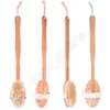 100% Natural Boar Bristle Detachable Long Handle Wooden Dry Bath Body Back Brush Exfoliating Bath Brush ZZA1514-2