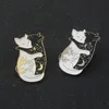 Hugging cats enamel pin Black white day and night badge brooch Lapel pin Denim Jeans shirt bag Animal jewelry Gift for friend