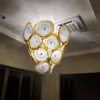 Flower Lamp Chandeliers Lights LED Bulbs Gold Pendant Lighting Murano Glass Plates Art Chandelier Lamps House Decoration Crystal Indoor Light