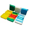 Silikonbehållare för DABS 3st/Lot 9ml Square Connected Assorted Color Non-Stick Containers vaxkoncentrat förvaringsburkar DAB-containrar