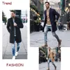 Zogaa Fashion Mens Long Trench Coat Elegant Plus Size Solid Color Lapel Collar Long Sleeve Loose Overcoat Jacket Men Clothes